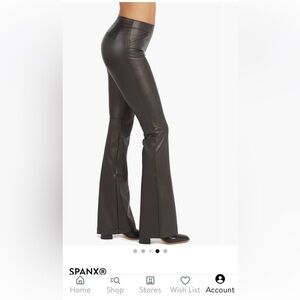 Spanx Faux Leather Flare Pants - black
